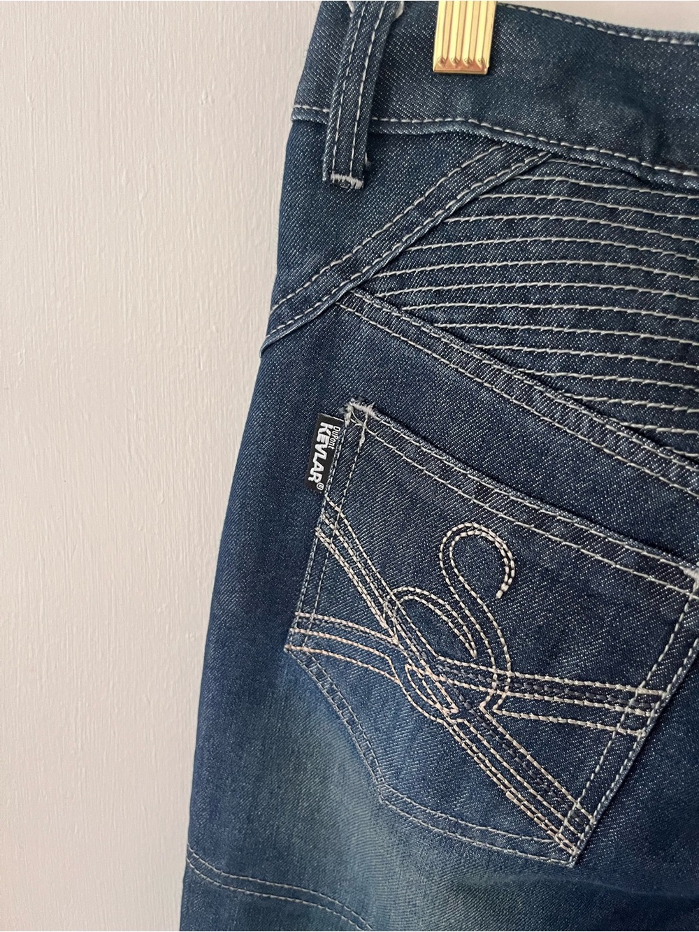 Speed & Strength Womens Kevlar Knee Seat Blue Denim Motorcycle Jeans 10 Long - Picture 5 of 13